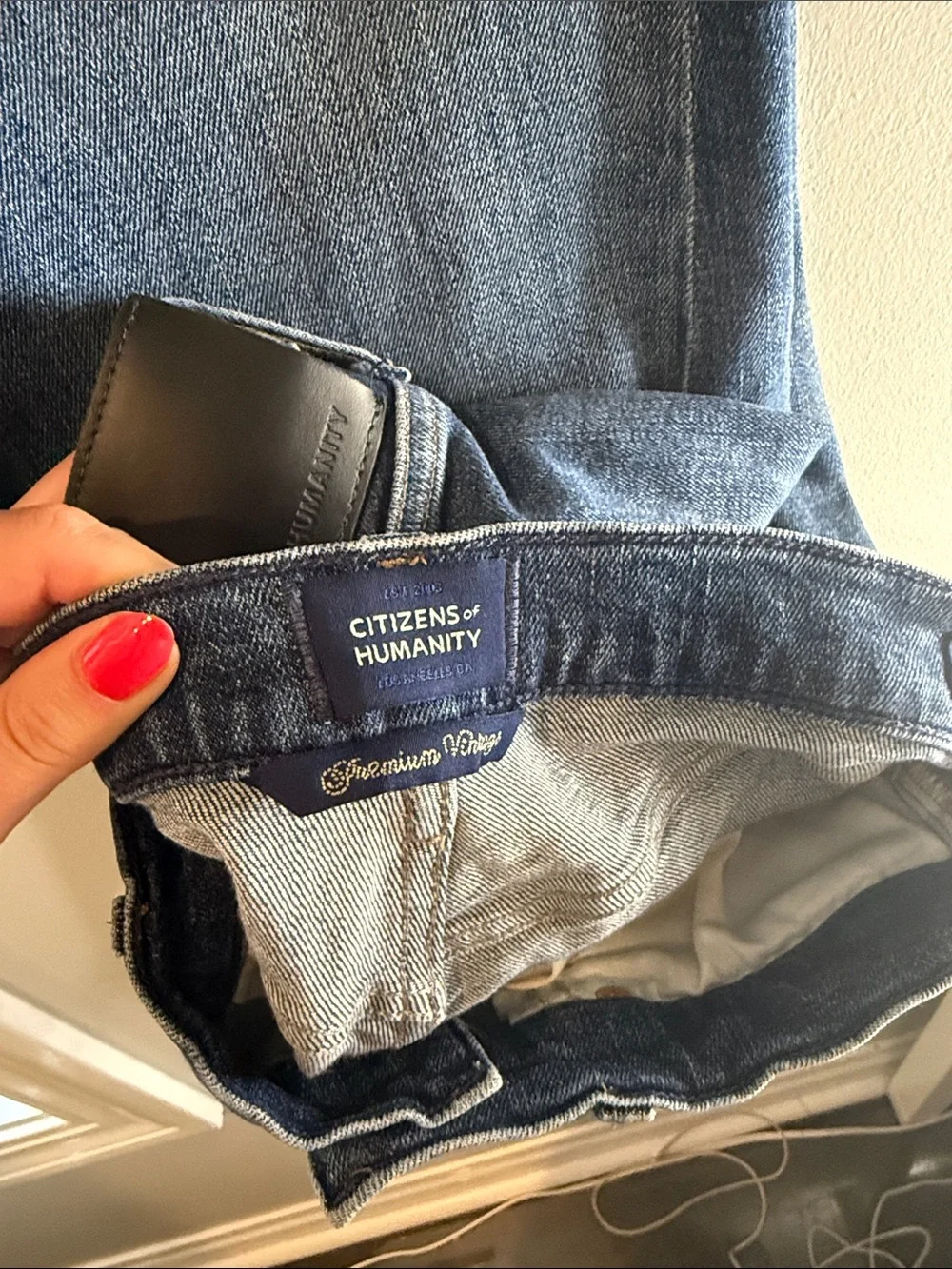 Citizens Of Humanity Dark Indigo Jeans with Red Accent